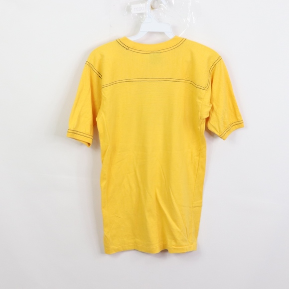 80s Mens XS Colorado Nature Print T Shirt Yellow - Picture 7 of 8